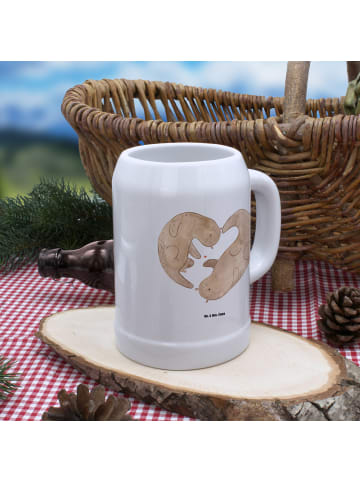 Mr. & Mrs. Panda Seidel Otter Herz ohne Spruch in Weiß