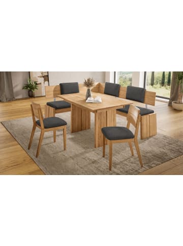 58 aufm Kessel ECKBANKGRUPPE Modern Dani 4 für 7 Personen Massivholz Wildeiche/Grau