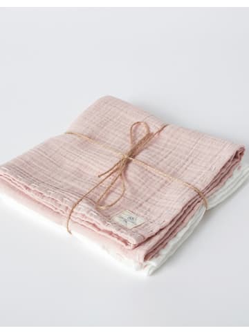 OrganicEra Musselin-Tücher in White-Powder Pink