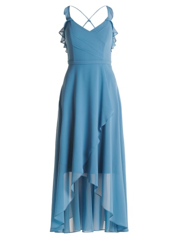 Vera Mont Abendkleid mit Volant in Shiny Bluestone