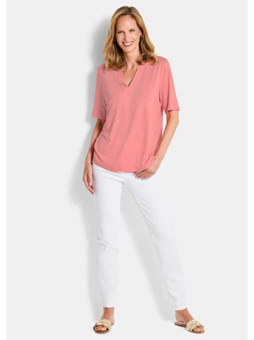 GOLDNER Jerseyshirt mit Blende in koralle