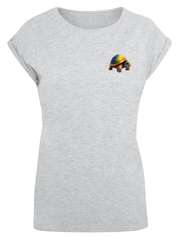 F4NT4STIC T-Shirt Rainbow Turtle SHORT SLEEVE TEE in grau meliert