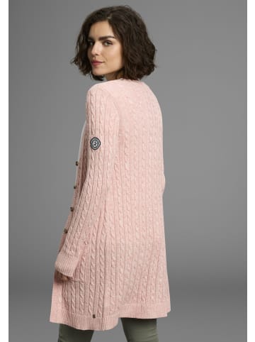 Kangaroos Longstrickjacke in rosa-meliert
