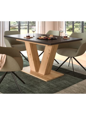 Inn.Furn Esstisch grau, Eiche Artisan, Küchentisch ausziehbar 150 - 190 cm