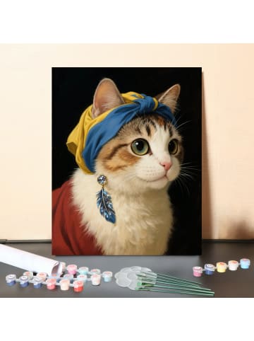 ARTNANAS DIY Malen nach Zahlen Set-"Perlenkatze"