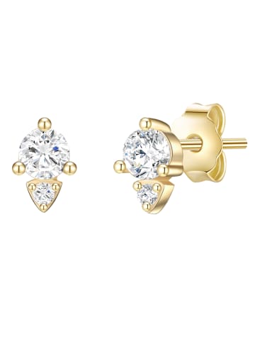 Ohrstecker aus Sterling Silber mit Zirkonia in gelbgold