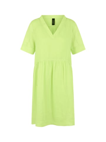 MARC CAIN SPORTS Kurzarmkleid aus Ramie mit Fransen in Sunny Lime New
