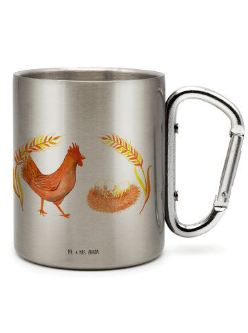 Mr. & Mrs. Panda Karabiner Becher Huhn Stolz ohne Spruch in Silber