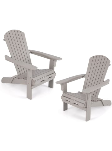 COSTWAY Adirondack Stuhl klappbar 2er Set in Grau