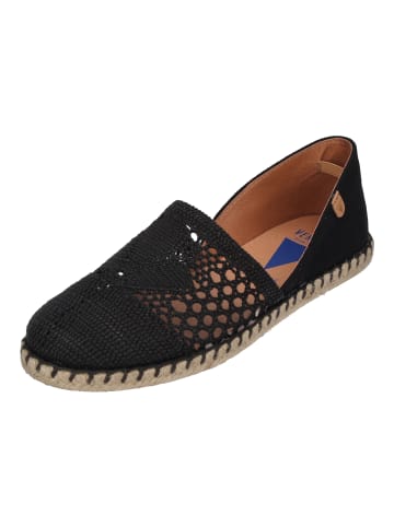 Verbenas Espadrilles CARMEN CROCHET LINO in schwarz