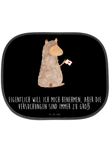 Mr. & Mrs. Panda Auto Sonnenblende Alpaka Fahne mit Spruch in Schwarz