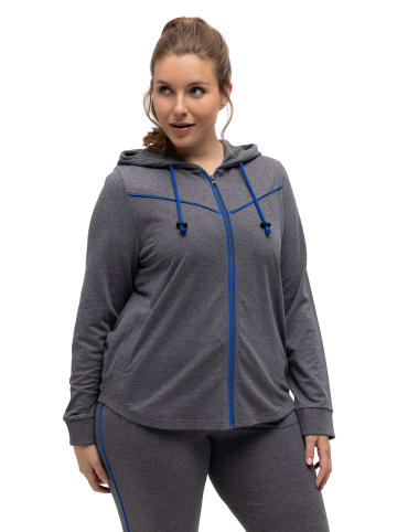 Ulla Popken Sweatjacke in grau melange