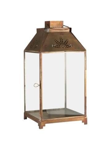 IB Laursen Laterne mit Blattmuster oben in gold