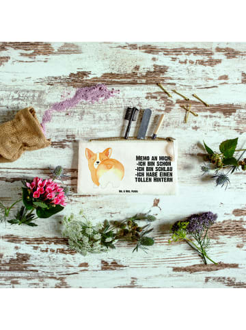 Mr. & Mrs. Panda Federtasche Corgi Po mit Spruch in Weiß