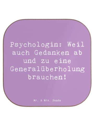 Mr. & Mrs. Panda Bierdeckel Spruch Psychologin Gedanken mit Spruch in Lavendeltraum