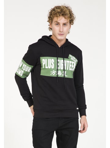 PLUS EIGHTEEN Herren Kapuzenpullover in Schwarz