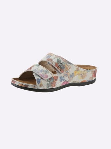 Franken-Schuhe Pantolette in weiß-bunt