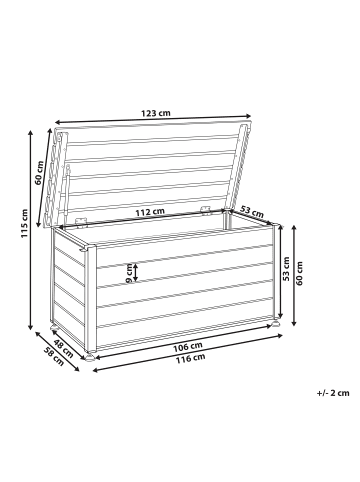 Beliani Truhe CAMPALTO in Weiß - (W) 123 x (H) 60 x (L) 60 cm
