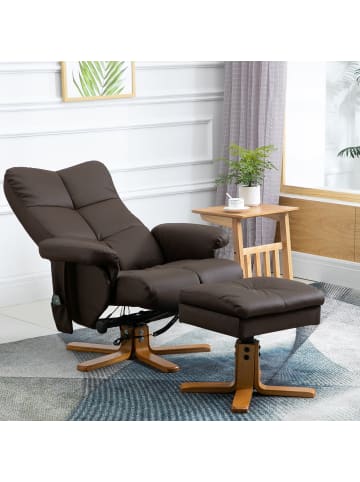 HOMCOM Massagestuhl-80L x 86B x 99H cm-Braun