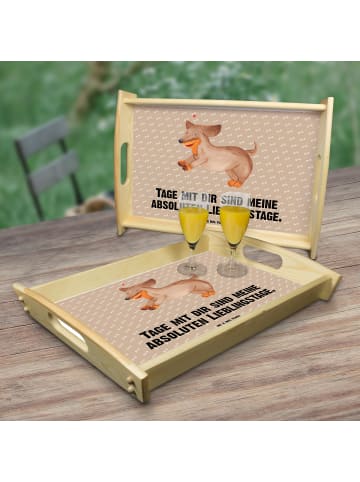 Mr. & Mrs. Panda Tablett Hund Dackel mit Spruch in Hundeglück