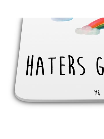 Mr. & Mrs. Panda Untersetzer für Gläser Lama Regenbogen mit Spruch in Weiß