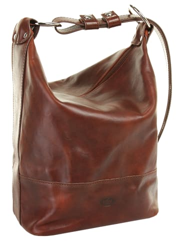 piké Rucksack-Shopper echt Leder in braun