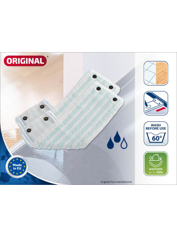 Leifheit  Wischbezug CLEAN TWIST M/Combi M micro duo 2er Set weiß türkis 42,0x14,0x1,0cm