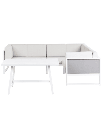 Beliani 4-tlg Lounge Set CASTELLA/FRATTE in Weiß/Grau linksseitig