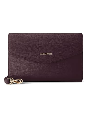 Lazarotti Bologna Leather Clutch Tasche Leder 23 cm in burgundy