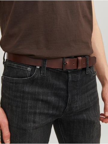 Jack & Jones Legerer Echtleder Gürtel Klassischer Leather Belt JACROMA in Braun