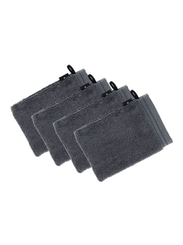 Vossen 4er Pack Waschhandschuh in graphit