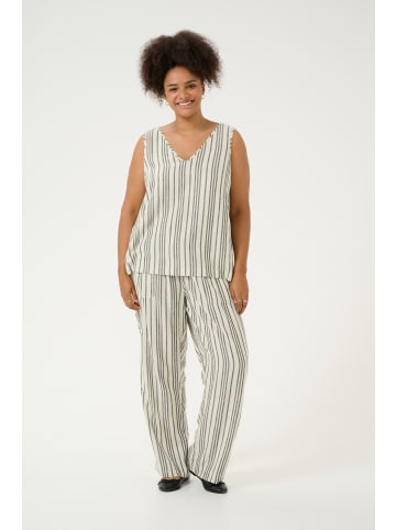 KAFFE curve Ärmellose Bluse KCmille Regular fit in Moonstruck / Black Stripe