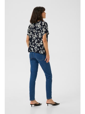 Kaffe Kurzarm-Bluse KAlokia Relaxed fit in Marine Flower