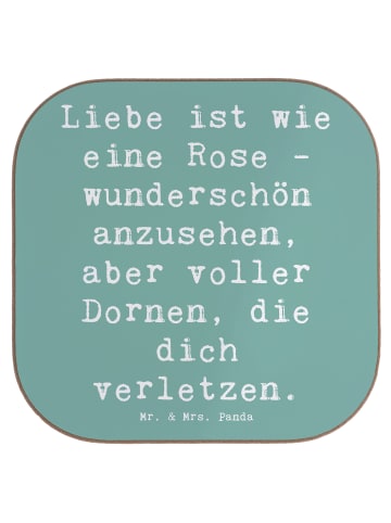Mr. & Mrs. Panda Untersetzer Spruch Rose Herzschmerz mit Spruch in Meeresbrise