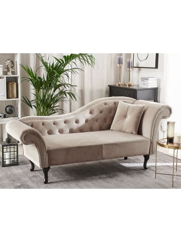 Beliani Chaiselongue LATTES in Beige - (W) 188 x (H) 87 x (L) 59 cm