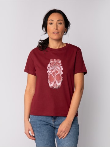 wat? Apparel T-Shirt Ballettschuhe in Weinrot