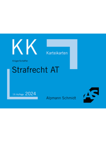 Alpmann und Schmidt Verlag Buch - Karteikarten Strafrecht Allgemeiner Teil
