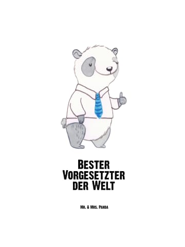 Mr. & Mrs. Panda Wasserflasche Panda Bester Vorgesetzter der Wel... in Weiß