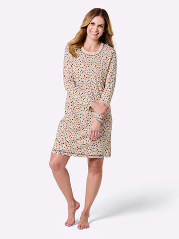 WITT WEIDEN Sleepshirts in champagner + champagner-marine-bedruckt