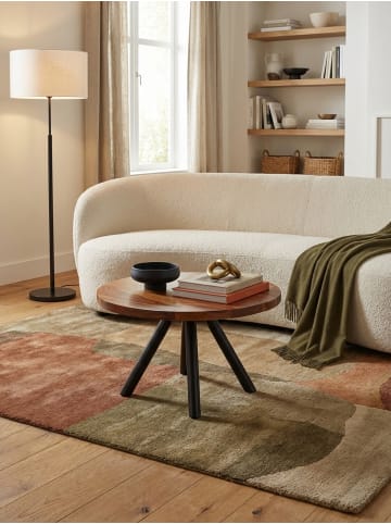 KADIMA DESIGN Moderner Couchtisch mit Sheesham Massivholz, Metall-Materialmix