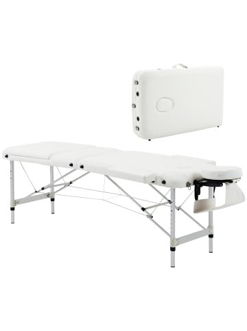 HOMCOM Massageliegen-215B x 81T x 61-84H cm-Weiß