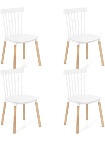 COSTWAY Esszimmerstühle 4er Set 83 cm in Weiß