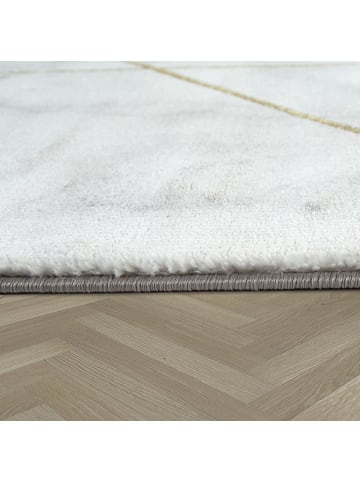 KADIMA DESIGN Teppich Kurzflor Marmoroptik Wohnzimmer schmutzabweisend in Gold