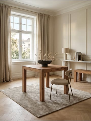 KADIMA DESIGN Esstisch Massivholz Akazie, Handgefertigt, Holztisch, Wohnküche in Beige