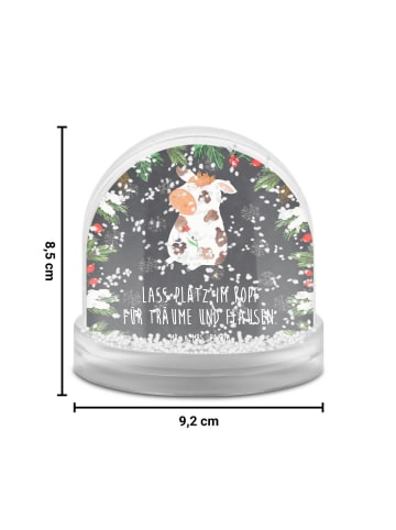 Mr. & Mrs. Panda Weihnachts Schneekugel Kuh mit Spruch in Kreidetafel