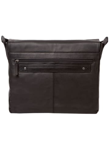 Pride and Soul Urban Messenger Aktentasche Leder 38 cm Laptopfach in schwarz