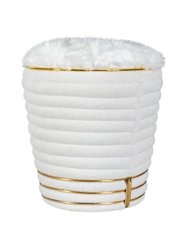 Kayoom Hocker Doric in weiß - gold