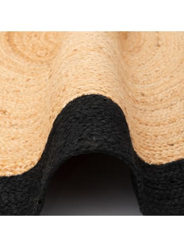 Pergamon Jute Teppich Salsa Bordüre Rund in beige