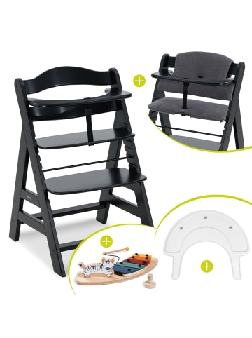Hauck Hochstuhl Alpha Plus Black - im Sparset inkl. in schwarz