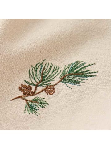 IB Laursen Stoffserviette TRADITION Natur KIEFERNZWEIG mit ZAPFEN